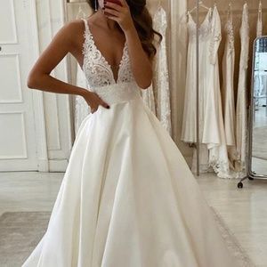 White gown, wedding dress